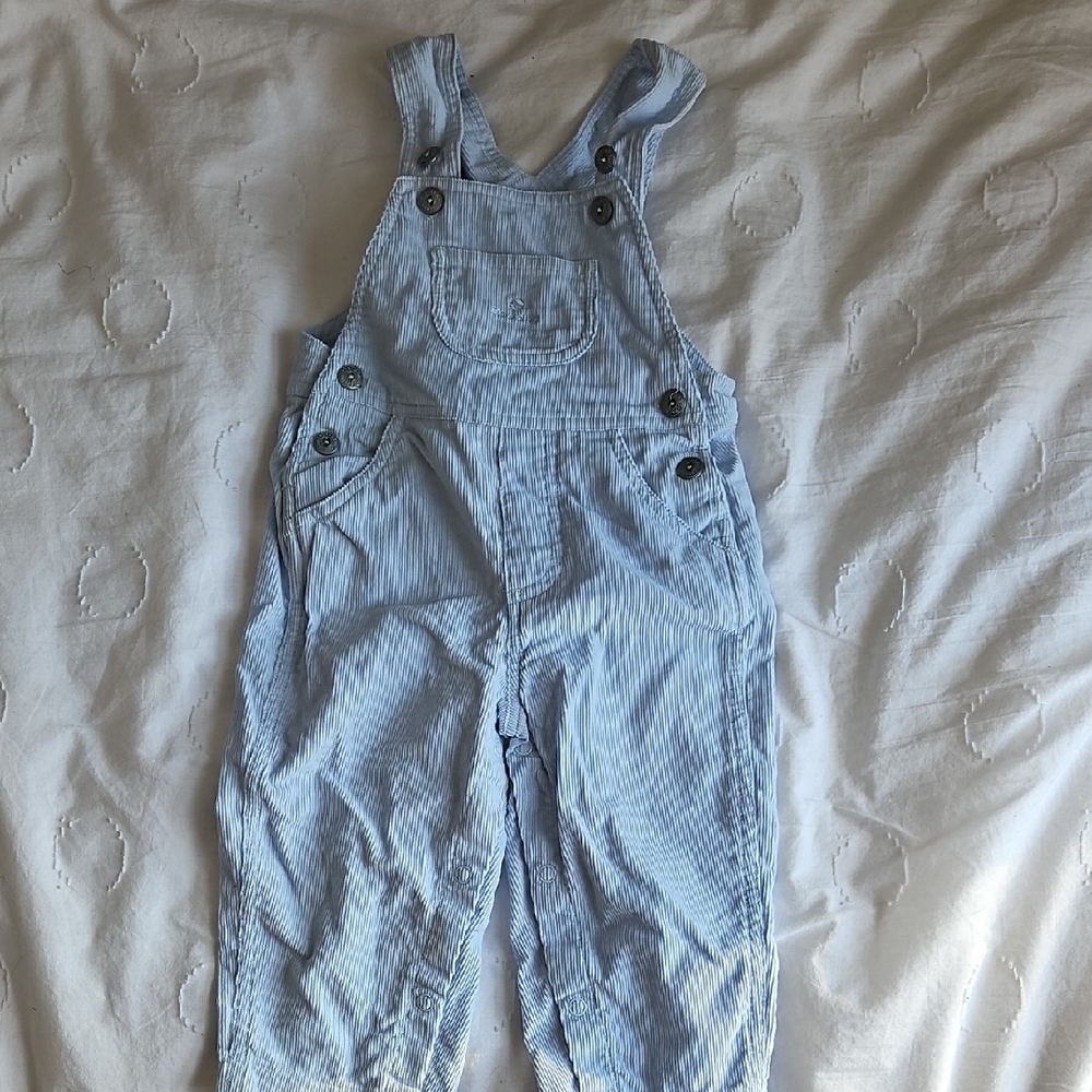 Absorba Light Blue Striped Overalls